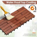 PrimeZone 36PCS 24" x 12" Long Solid Acacia Wood Interlocking Deck Tiles for 72 Sq Ft - Indoor Outdoor Waterproof Hardwood Flooring for Pathway, Poolside, Backyard & Patio, Brown - Image 8