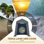 ADVANCE OUTDOOR 6x8 ft Outdoor Portable Storage Shelter Shed with 2 Roll up Zipper Doors & Vents Carport for Motorcycle Waterproof and UV Resistant Portable Garage Kit Tent, Gray - Image 4