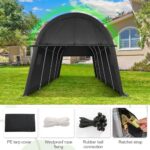 COBIZI Carports 10x20 Heavy Duty Portable Garage with All-Steel Metal Frame & Vents, Round Style Anti-Snow Waterproof Car Canopy Portable Carport Canopy Outdoor Storage Shelter for Car, Boat, Truck - Image 4