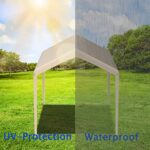 Ysnhsye Carport Replacement Canopy, 10×20 ft, Beige, UV Protection&Waterproof Material, Suitable for Boat, Parties, Weddings, Gardens, Outdoor Camping Tents, Top Cover Only, not Including Frame - Image 4