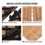 Yaheetech 27PCS Natural Wood Deck Tiles Interlocking Patio Deck Tiles Solid Wood and Plastic Indoor&Outdoor 12 x 12in - Image 6
