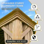 12’ x 16’ Hardtop Gazebo Outdoor Aluminum Wood Grain Gazebos with Galvanized Steel Double Canopy for Patios Deck Backyard,Curtains&Netting by domi outdoor living - Image 7