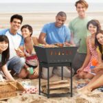 YBING Wood Burning Fire Pit for Outside - 24 Inch Outdoor Fire Pit with Grill, 2-in-1 Square Firepit with Ash Tray and Wood Storage for Camping, Backyard, Patio, Black - Image 7