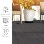 Deck Tiles 8-Pack - Dual-Sided Outdoor Flooring Tile - 14.2SQFT Rubber Pavers for Outside Patio, Garden Walkway, Balcony, or Shed by Pure Garden (Gray) - Image 2