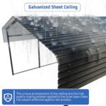 HEYTOWN Metal Carport 10 * 15 FT Heavy Duty Carport Canopy with Galvanized Steel Roof Multi-Use Shelter Outdoor Portable Garage for Car, Boat, Pickup and Tractor - Image 4