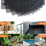 12 PCS Interlocking Deck Tiles 12" x 12", Non-Slip Drainage Plastic Flooring Tiles for Bathroom, Balcony, Poolside, Waterproof Indoor&Outdoor Garage Flooring, All Weather Use, Rosette Pattern, Black - Image 7