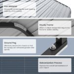 10'x15' Heavy Duty Metal Carport, Outdoor Garage Car Shelter Shade with Heavier Frame, Galvanized Roof for Car and Boats, Grey - Image 5