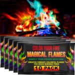 Magical Flames Fire Color Changing Packets Fire Pit (10 Pack), Fire Color Packets for Camping Essentials, Campfire, Bonfire & Fireplaces, Campfire Accessories