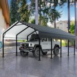 JY QAQA 12 x 20 ft Metal Carport, Heavy Duty Carport Canopy with Galvanized Steel Roof, Outdoor Car Tent Metal Garage Shelter for Car, SUV, Trucks and Boats - Image 8