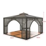 MARURY New Chinese Style Pavilion, Modern Pavilion, Hardtop Gazebo, Outdoor Pavilion Courtyard Outdoor Sunshade Garden Villa Leisure Canopy for Backyard, Patio, Garden - Image 7