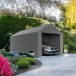 Kecreque Carport 10x20 Heavy Duty Portable Garage w/Removable Sidewalls & Roll-Up Door Car Canopy Party Tents Waterproof UV Resistant All Weather Car Port for Trucks,Boats(Grey) - Image 8