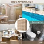 Drydiet 8 Pack Drainage Tiles Modular Interlocking Floor Tiles with 1 Pc Plastic Hammer 12" x 12" Cushion Mat Non Slip Rubber Floor mat with Holes for Pool Bathroom Deck Kitchen Patio (Beige) - Image 5