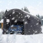 KING BIRD 10' x 20' Heavy Duty Carport with Roll-up Ventilated Windows Round Style Outdoor Instant Garage Anti-Snow Car Canopy with Reinforced Ground Bars - Image 7