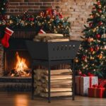 YBING Wood Burning Fire Pit for Outside - 24 Inch Outdoor Fire Pit with Grill, 2-in-1 Square Firepit with Ash Tray and Wood Storage for Camping, Backyard, Patio, Black - Image 9