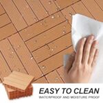 35 PCS Plastic Composite Deck Tiles, 12"x12" Composite Decking, All Weather, Patio Floor Decking Tiles for Pool Balcony Backyard Pathway Porch, Wood Color - Image 3