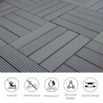 20 PCS Plastic Composite Deck Tiles, 12"x12" Composite Decking, All Weather, Patio Floor Decking Tiles for Pool Balcony Backyard Pathway Porch, Dark Grey - Image 3