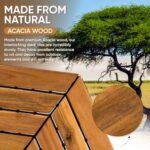 Majestick Goods Interlocking Deck Tiles 12"x8" Herringbone 6 Sq Ft - Acacia Wood Patio Tiles for Outdoor Flooring, Porch & Balcony - Non-Slip Wooden Tile Pavers - Easy to Install, 8 Tiles, 2 Edges - Image 6