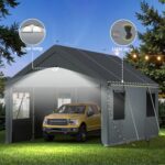 Car Ports 12x20 Heavy Duty,Carports with Sidewalls,Carport Canopy All Weather,Gray - Image 3