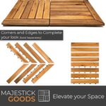 Interlocking Deck Tiles Snap Together Wood Flooring - 12 x 12 Acacia Hardwood Outdoor Flooring for Patio - Click Floor Decking Tile, Water Resistant Balcony Flooring, Wooden Parquet Flooring 24 Sq Ft - Image 9