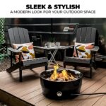 Outland Living Large Outdoor Propane Gas Fire Pit for Outside, 60,000 BTU/h, 24 inch with Lid - Modern Lake Country 800 Fire Bowl Firepit for Patio, Black - Image 2