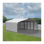 Arrow 3-Sided 20x20x9 Galvanized Steel Carport Kit - Eggshell (CPH202009ECL3) - Image 3