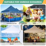 COBIZI 10x10 Easy Pop Up Canopy Tent, Instant Commercial Outdoor Gazebo with 4 Sidewalls, Waterproof and UV Protection 50+ Event Shelter for Camping, Family Parties & Patio with 4 Sandbags,Black - Image 7