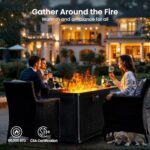 Ciays 43-Inch Rectangular Propane Fire Pit with 60,000 BTU Output, Gas with Cover and Rocks, Table CSA-Certified 2 in 1Table Gatherings Parties with 304 Stainless Steel H-Burner - Image 2