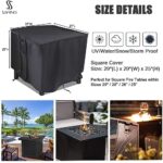 Saking Fire Pit Cover, 28 inch Firepit Covers Square Gas Fireplace Fire Pit Table Cover for Propane Fire Pit- 28 X 28 inch - Image 2