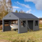 Benass 12x20 Carport, Heavy Duty Carport Canopy Garage with Removable Sidewalls and Drive Through Roll Up Zipper Doors & Side Doors, Grey - Image 7