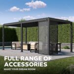 MIRADOR 111S Louvered Pergola Gazebo, 10Ft x 20Ft, Full Aluminum Frame, Adjustable Roof, Outdoor, Durable, White - Image 3