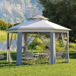Pop Up Gazebo 13x13, Outdoor Canopy Shelter with 4 Stanbags, 8 Stakes Instant Gazebo Tent for Lawn, Garden, Backyard Deck - Navy Blue(Without Netting)