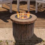 Alpine Corporation GXT962 Rustic Wood Look Fire Pit 50K BTU Gas with Adjustable Flame, Natural Décor for Lawn & Patio, 24" H, - Image 8