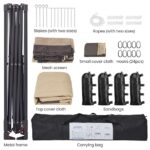 Yaheetech 11x11 Pop Up Gazebo Outdoor Canopy Shelter, Instant Patio Gazebo Sun Shade Canopy Tent with 4 Sandbags, Double Tiers & Mesh Netting for Lawn, Garden, Backyard & Deck, Khaki - Image 8