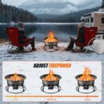 GasBRUH Outdoor Portable Propane Fire Pit, 19-Inch,60,000 BTU with Cover&Carry Handle,Fireplace,Gas Firebowl Smokeless,Portable Fire Pit for Outside Patio, Backyard, Camping,RV,Deck,Tailgating - Image 2