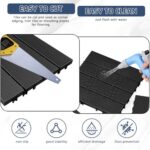 36 sq. ft Plastic Interlocking Deck Tiles, 36 Pack Patio Deck Tiles Waterproof Outdoor Flooring 12" x 12"All Weather Uses for Porch Poolside Balcony Backyard Pathway, Charcoal Gray - Image 8