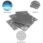 Pure Garden 12-Pack Polypropylene Interlocking Patio Deck Tiles - Weather-Resistant Outdoor Flooring for Balcony, Porch, and Garage (Gray) - Image 6