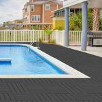SHPAI Plastic Interlocking Deck Tiles, 36 Pack, 12"x12" Patio Decking Tiles Not-Slip All Weather Use, PVC Waterproof Outdoor Flooring Pavers for Backyard, Poolside, Porch, Balcony, Dark Grey - Image 2