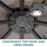 YITAHOME 10x10ft Polycarbonate Gazebo Hardtop Outdoor Canopy with Netting and Shaded Curtains, Aluminum Frame Garden Tent for Patio, Backyard, Deck and Lawns - Image 4