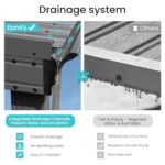 Domi 12' x 20' Lean to Gazebo, Wall Mounted Gazebos Pergola with Built in Drainage System, Galvanized Steel Roof, Hardtop Patio Shelter for Deck, Porch, Backyard and More - Image 5