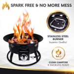 Project One Portable Outdoor Propane Fire Pit with Cover, Carry Kit, & Lava Rocks, 19-Inch Diameter 58,000 BTU, Diamond Pattern - Image 6