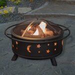 Fire Pit - 32-Inch Outdoor Wood Burning Firepit with Screen, Poker, and Cover - Outdoor Fire Pits for Backyard, Deck, or Patio by Pure Garden (Black) - Image 8