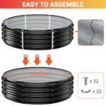 Fire Pit Ring for Outside - 36IN Heavy Duty Round Wood Burning Outdoor Fireplace,High Heat Resistant,12''Raised,Galvanized Steel Firepit Portable for Camping,Bonfire,Backyard,Beach,Porch - Image 6