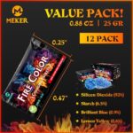 MEKER Fire Color Changing Packets - Fire Pit, Campfires, Outdoor Fireplaces, Bonfire - Fire Color - Perfect Fire Camping Accessories for Kids & Adults (12 Pack) - Image 2