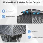 Airwire 10x12 FT Gazebo Hardtop Gazebo, Aluminum Pergola with Double Galvanized Steel Roof, Curtains and Netting Included, Outdoor Gazebos Canopy for Patio, Backyard, Deck, Lawn,Grey - Image 4