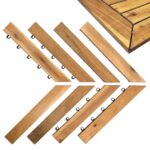 Edges for Interlocking Deck Tiles | Snap Together Edge for Wooden Flooring | Floor Decking Tile Edge - 12 x 12 Acacia Hardwood Outdoor Flooring Patio, Wooden Floor Balcony (Edge Corner 8 Pack)