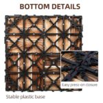 20 PCS Interlocking Deck Tiles, 12" X 12" Acacia Wood Tiles, Waterproof Wood Flooring Tiles for Indoor Balconies, Outdoor Patios, Yards, Poolside Floors, Natural Wood Color - Image 3