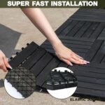 VICTORY RELAX Acacia Wood Decking Tiles 9PCS - Easy Snap Interlocking Deck Tiles for Patio Poolside Balcony Decor - All Weather Waterproof Flooring for Indoor & Outdoor (Round Joints) - Image 5