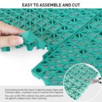 MAXWAVE 18 Pack 12" x 12" Modular Interlocking Floor Mats, Soft PVC Non-Slip Drainage Tiles, Splicing Rubber Cushion Flooring for Deck, Shower, Pool, Basement, Shed, Indoor and Outdoor Use - Image 4