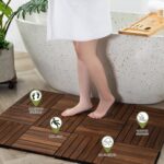 VICTORY RELAX Acacia Wood Flooring Interlocking Deck Tiles for Patio Decor 9 Pcs 6 Slats VR Brown - Waterproof Indoor & Outdoor Decor - Balcony Garden Decking Tile (12.24 * 12.24 * 0.75 inches) - Image 4