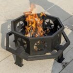 Panovue 35 inch Fire Pit for Outside, Heavy Duty Wood Burning Fire Pits with Fire Poker, Outdoor Octagonal Firepit for Camping, Yard, Patio - Image 2